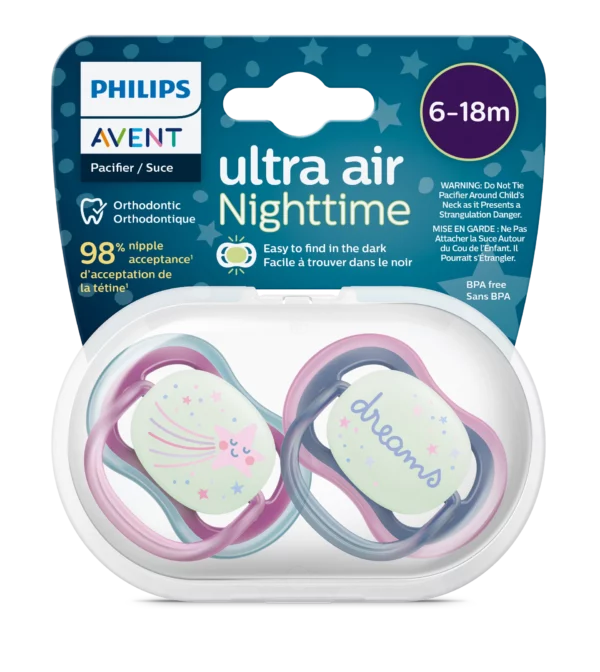 Пустышка Philips Avent Ultra Air Night светящаяся 6-18 месяцев 2 шт