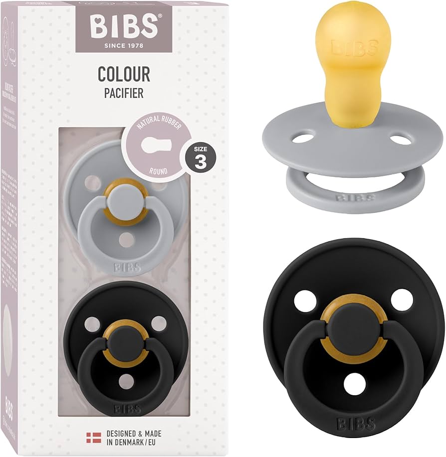 Пустышка BIBS Colour латексная размер 3 Cloud/Black 18+ месяцев