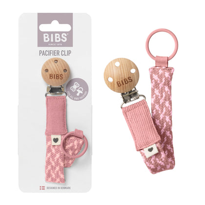 Держатель для пустышки BIBS Pacifier Clip Braided Dusty Pink плетёный