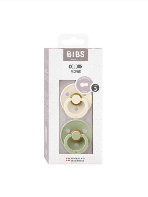 Пустышка BIBS Colour латексная Ivory/Sage 0-6 месяцев Size 1
