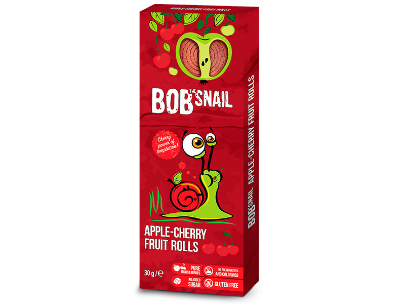 Фруктовый ролл Bob Snail яблоко-вишня без сахара, 30 г