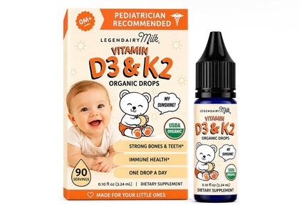 Legendairy Milk витамин D3 и K2 в каплях, 3,24 мл, с 0 мес