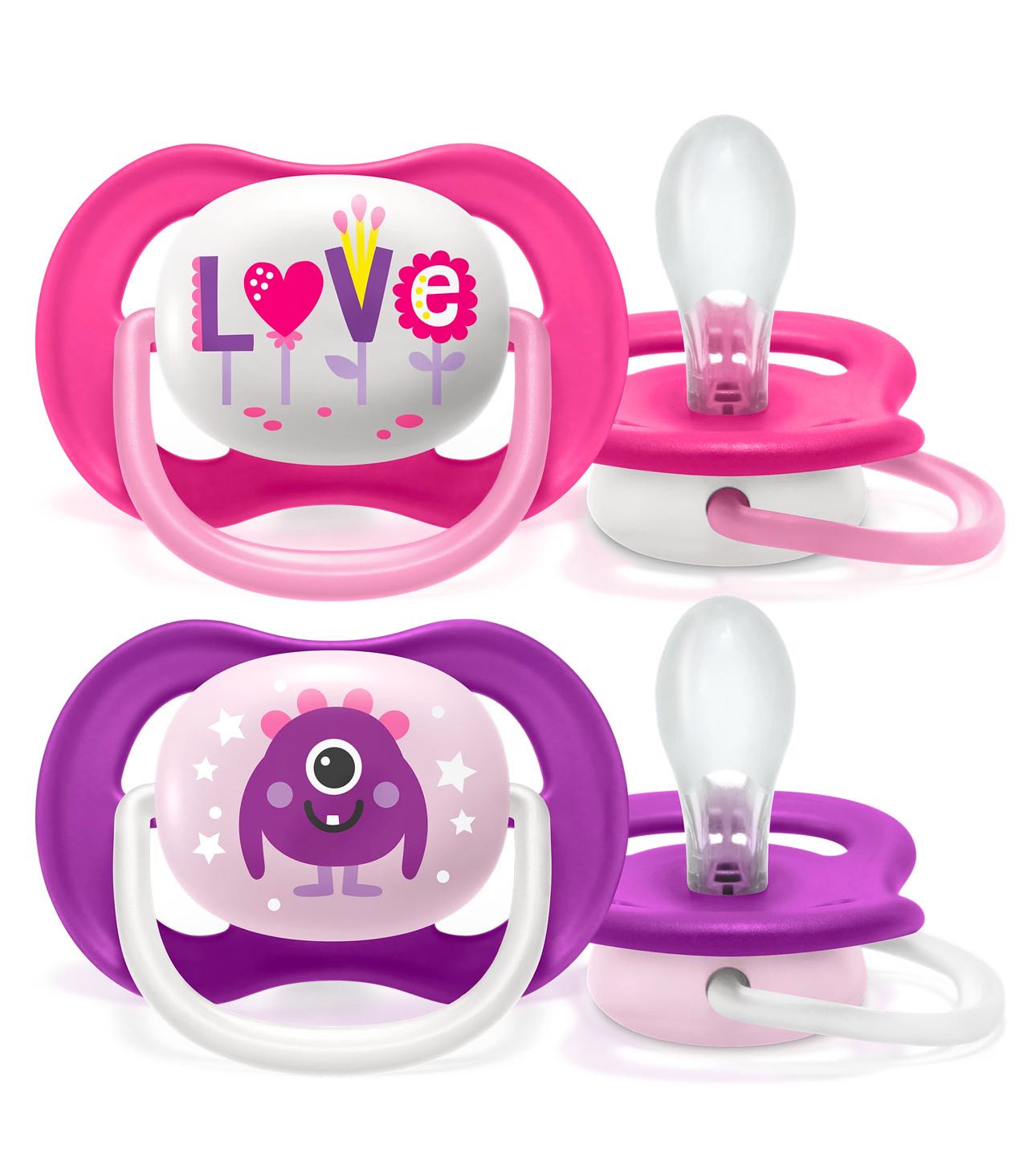 Пустышка Philips Avent Ultra Air силиконовая 6-18 месяцев 2 шт I Love