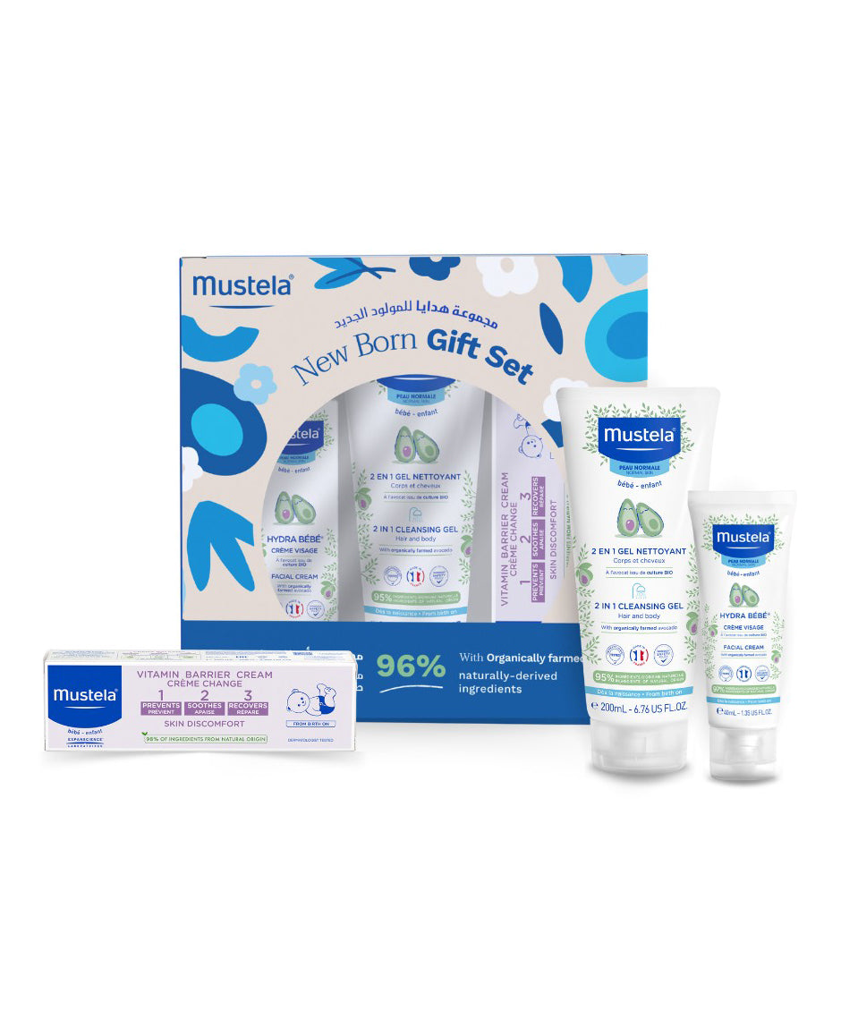 Mustela New Born Gift Set — набор из 3 средств для новорождённых