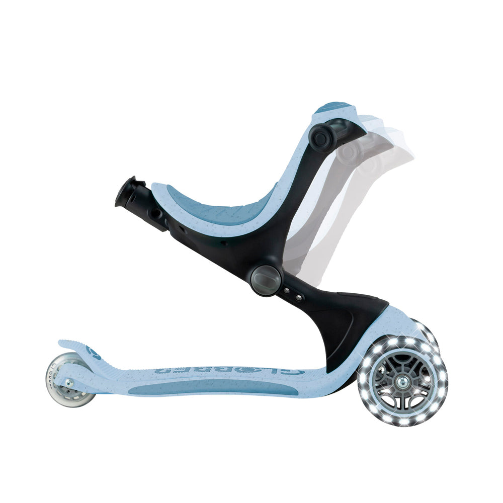Globber Go Deluxe LIGHTS ECOLOGIC 360° bolalar samokati, 3-in-1, 4 xil rangda