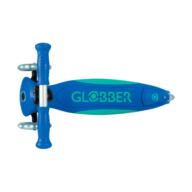 Самокат Globber Primo Foldable Plus Lights трёхколёсный складной Navy Blue