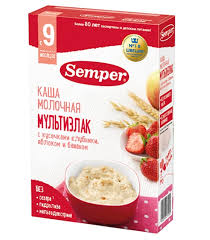 Каша Semper молочная мультизлак клубника яблоко банан 9м+ 180 гр