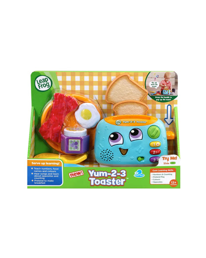 LeapFrog Yum-2-3 o'yinchoq toster, non va nonushta bilan, 1–3 yosh