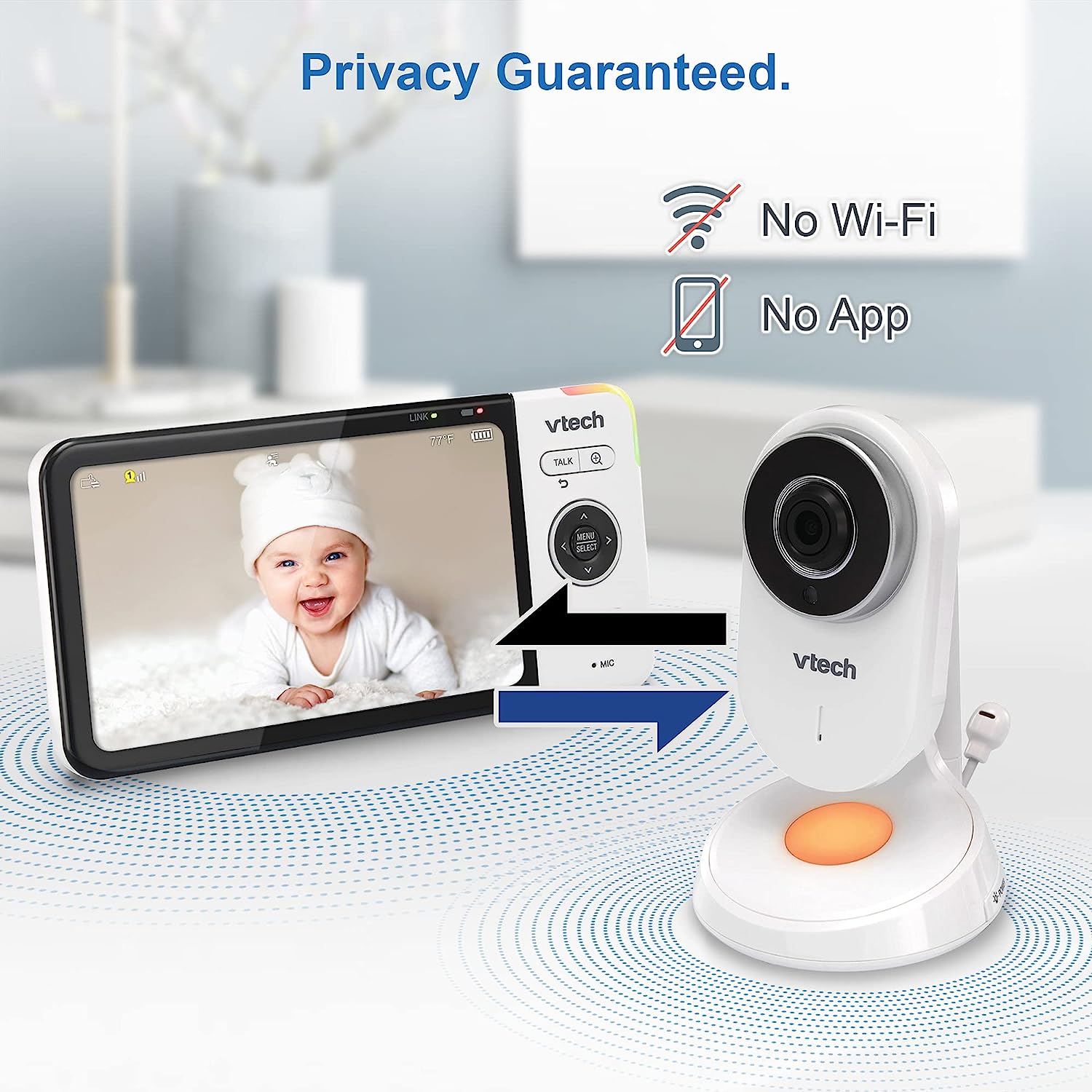 Радионяня VTech 5 с индикатором шума дальность 300 м