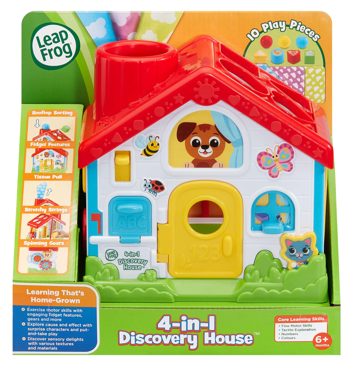 LeapFrog 4-in-1 Discovery House rivojlantiruvchi uychasi qutida