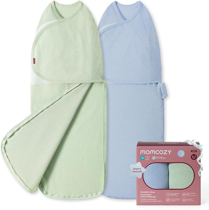 Пеленка-кокон Momcozy Easy Swaddle Wrap для новорожденных, набор из 2 шт., 0-3 мес.