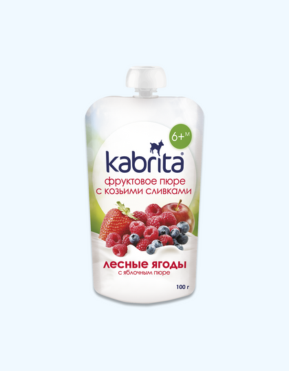 Kabrita Meva-rezasi O'rman rezasi va olma 190 g, 6+ oylik chaqaloqlar uchun