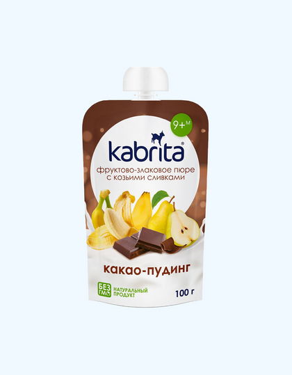 Фруктово-злаковое пюре Kabrita Какао пудинг 190 г для детей 6+