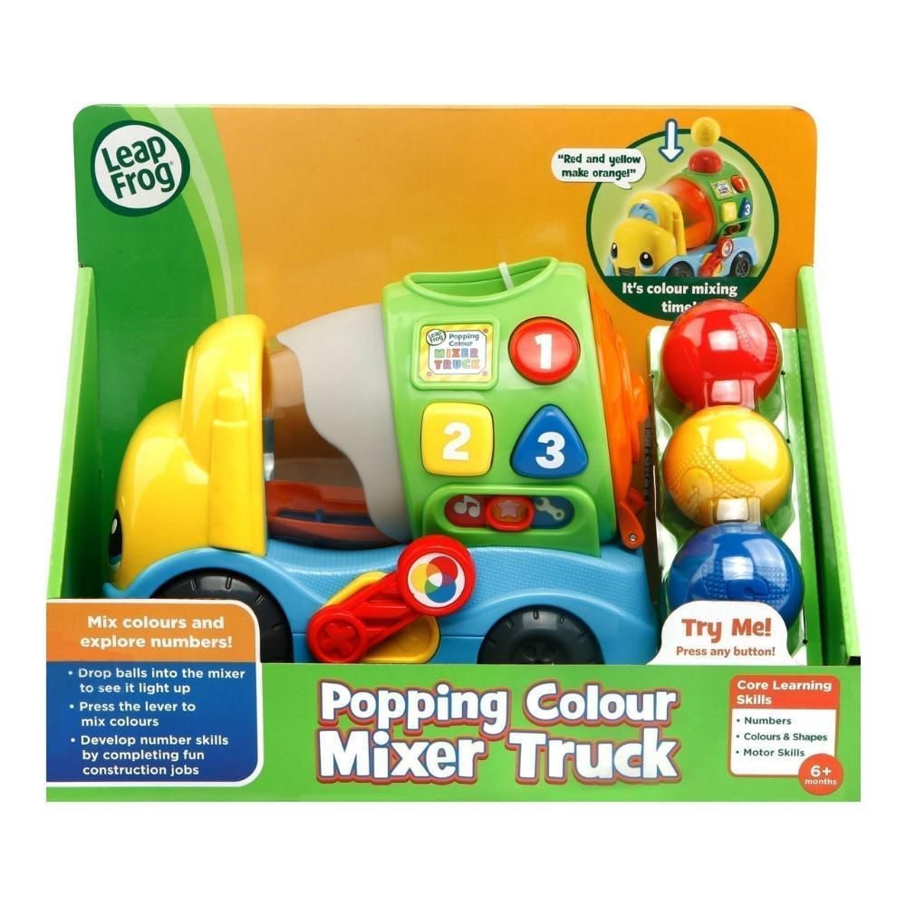 LeapFrog Popping Colour Mixer Truck beton aralashtirgich, 6–36 oy
