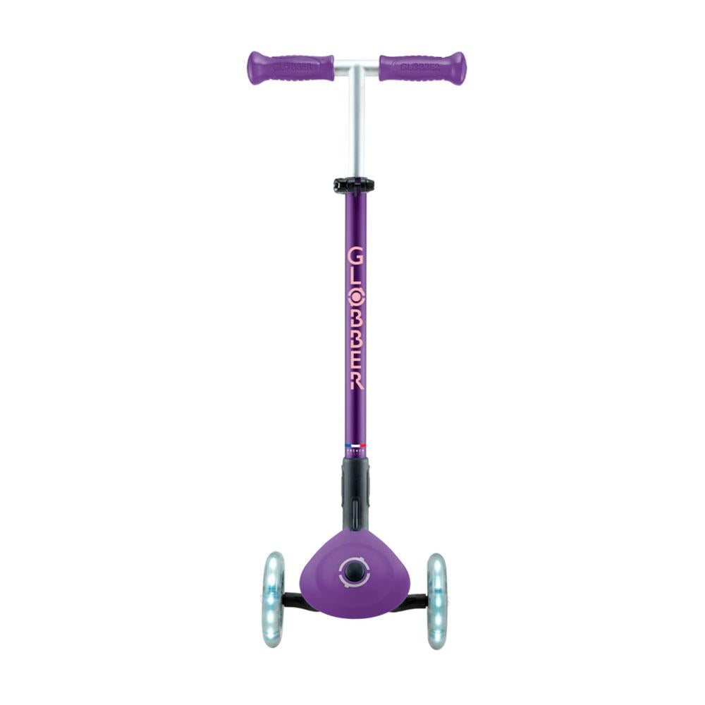 Самокат Globber Primo Foldable Plus Lights Purple трёхколёсный складной