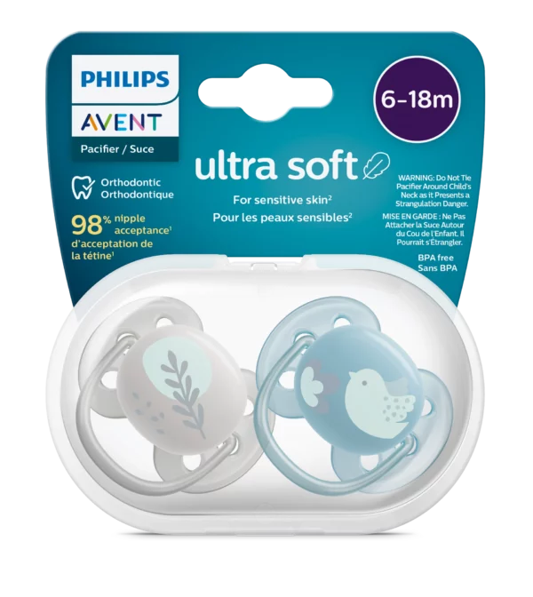 Пустышка Philips Avent Ultra Soft силиконовая 6-18 месяцев, 2 шт