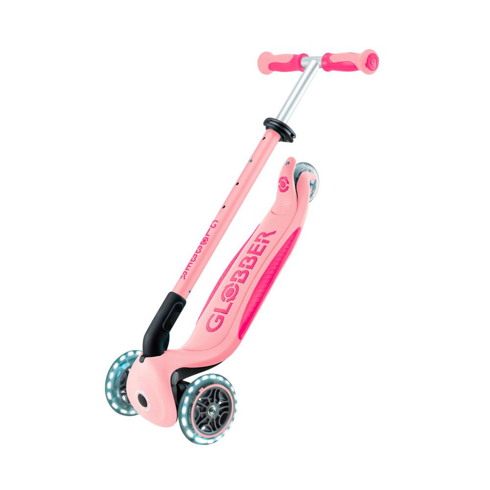Трехколесный самокат Globber Go Deluxe Flash Lights Pastel Pink