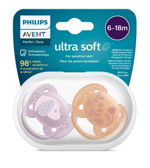 Соска-пустышка Philips Avent Ultra Soft 6-18 месяцев для девочек 2 шт