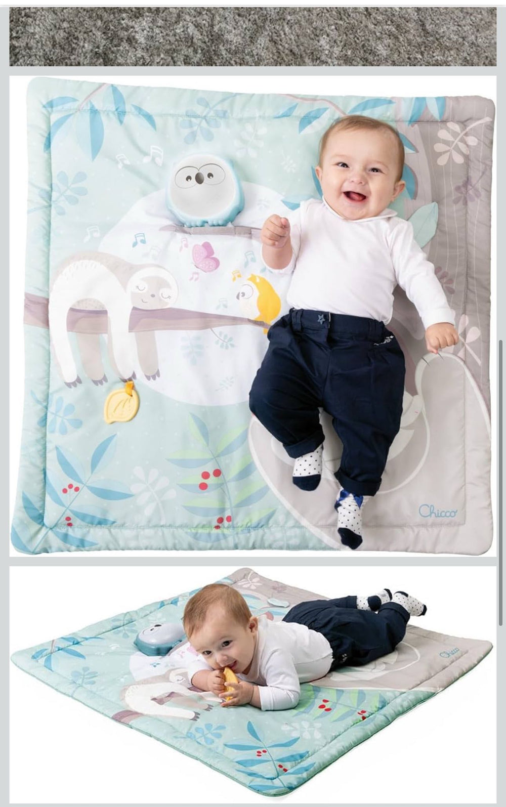 Chicco игровой коврик 2-в-1 с электронной панелью свет и звуки