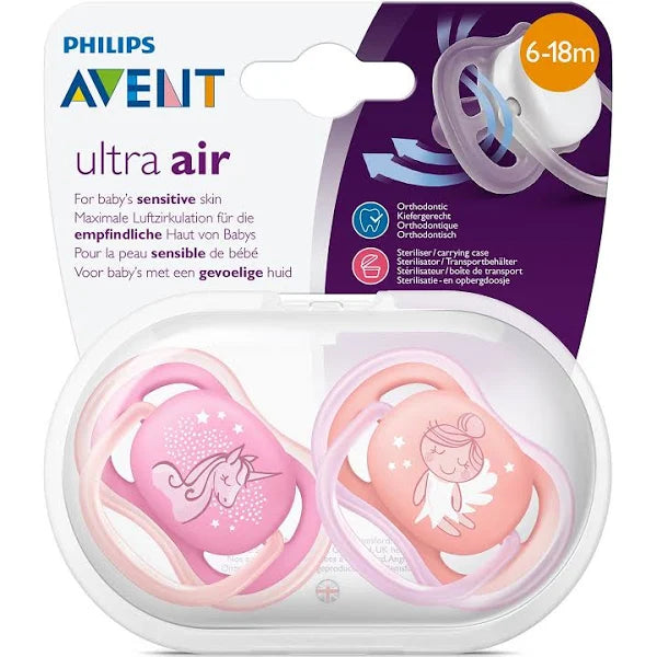Пустышка Philips Avent Ultra Air силиконовая 6-18 месяцев девочка 2 шт