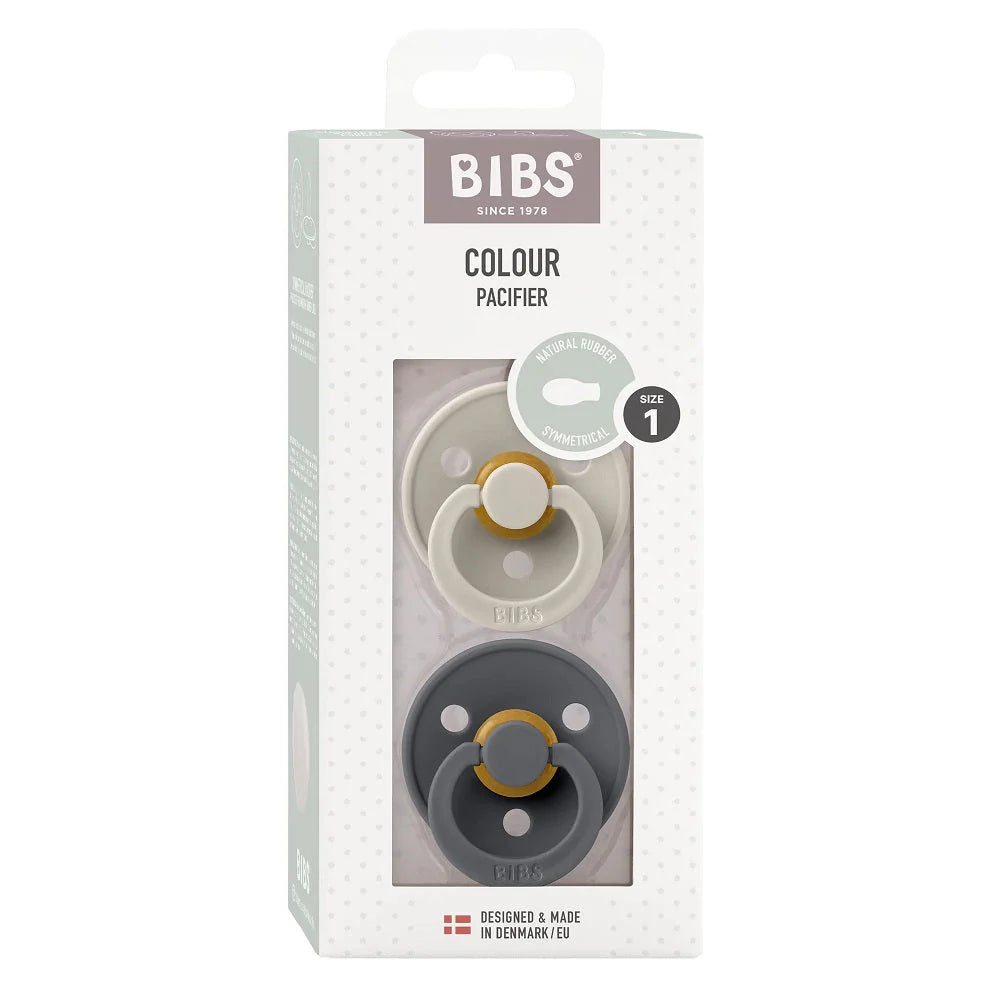 Пустышка BIBS Colour латексная Iron/Sand размер 1 (0-6 мес)