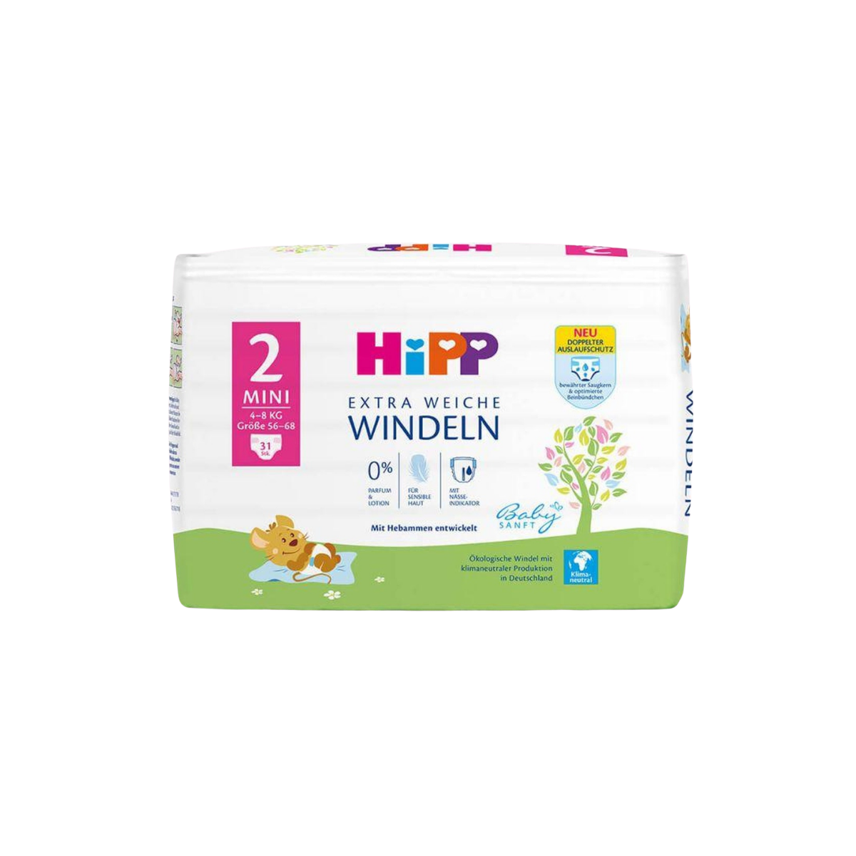 Детские подгузники HiPP Newborn 2 (3-6 кг) 31 шт гипоаллергенные