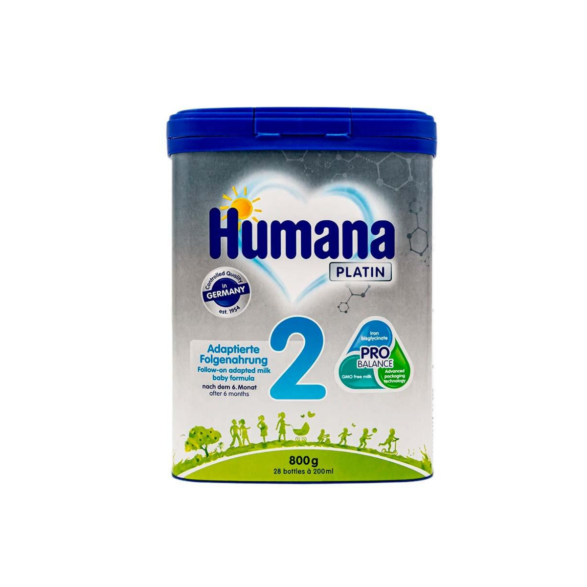 Humana Platin 2 молочная смесь с пребиотиками 6-12 месяцев 800 г
