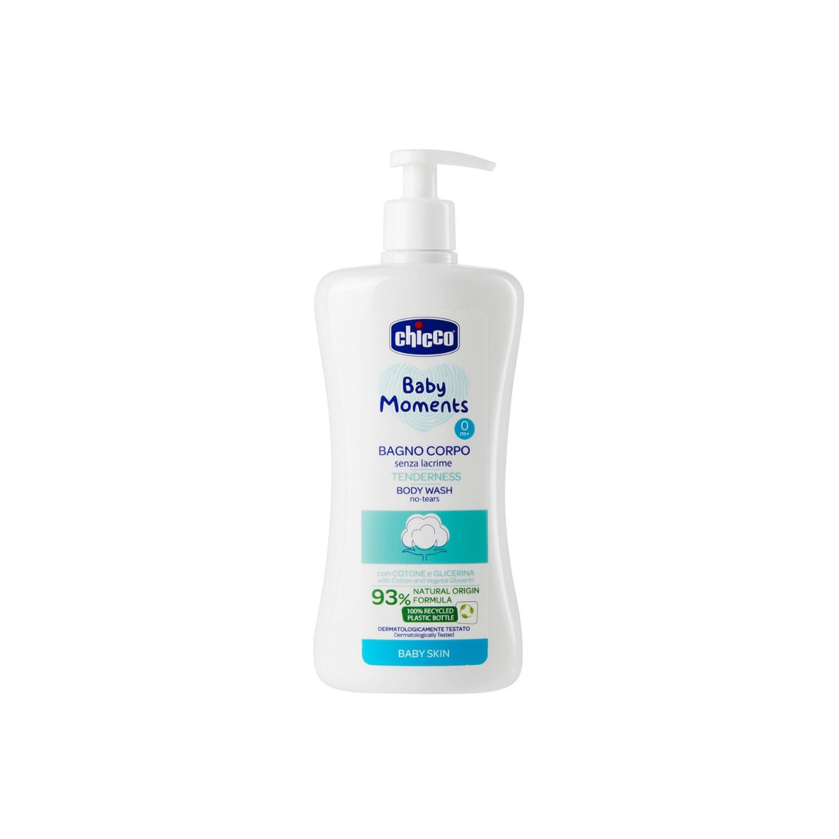 Chicco Baby Moments гель для купания с хлопком и глицерином 500 мл