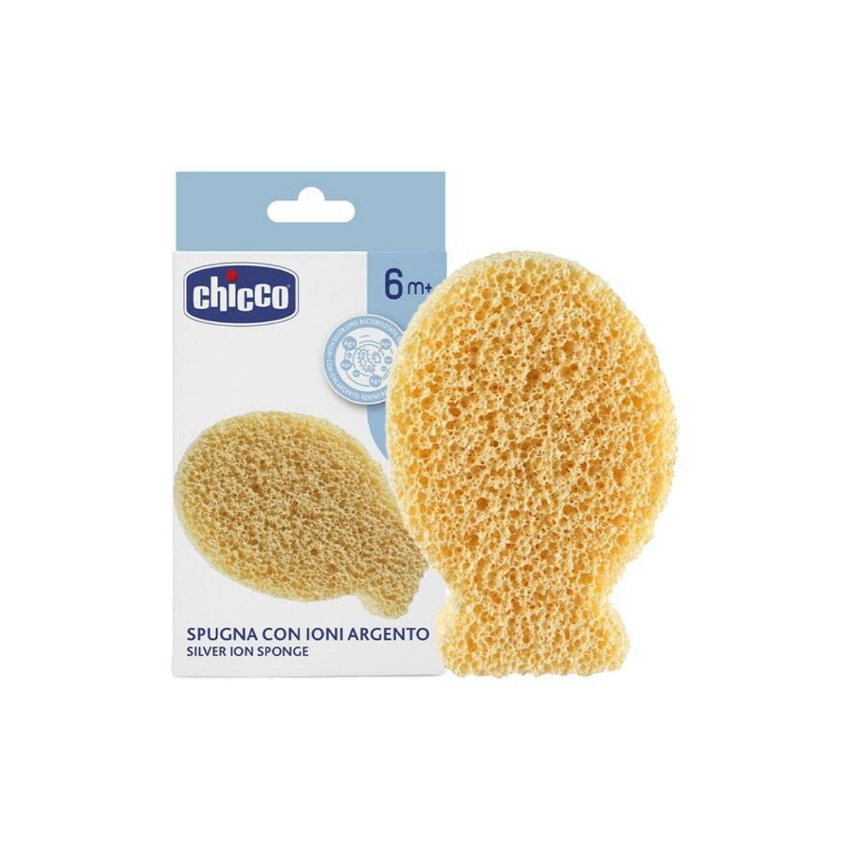Chicco Губка детская Рыбка для купания мягкая натуральная