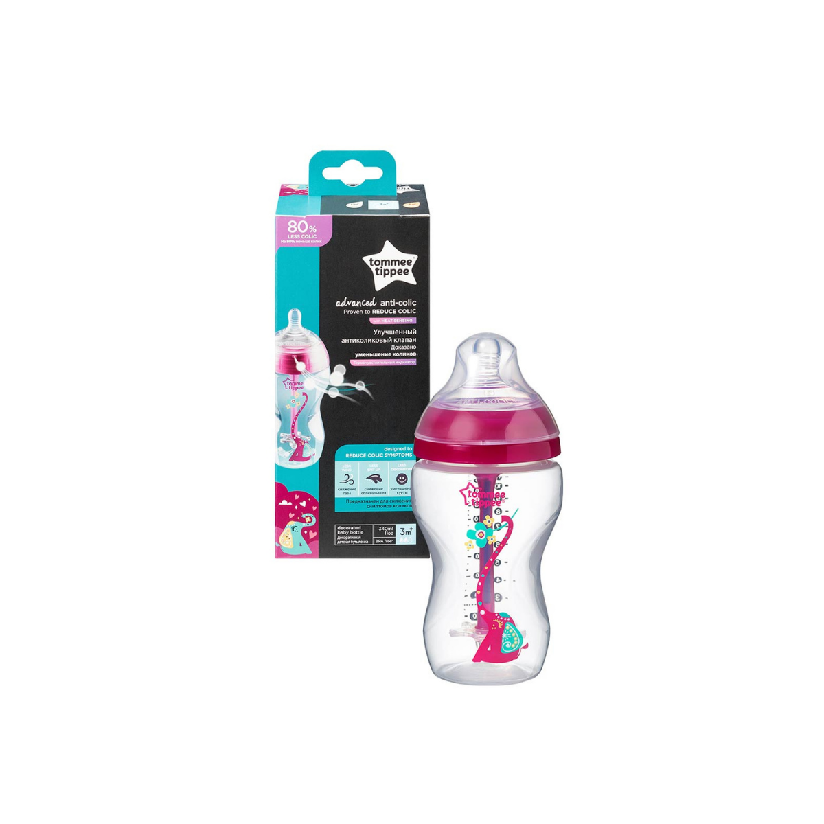 Детская бутылочка Tommee Tippee Advanced Anti-Colic 340 мл с 3 месяцев