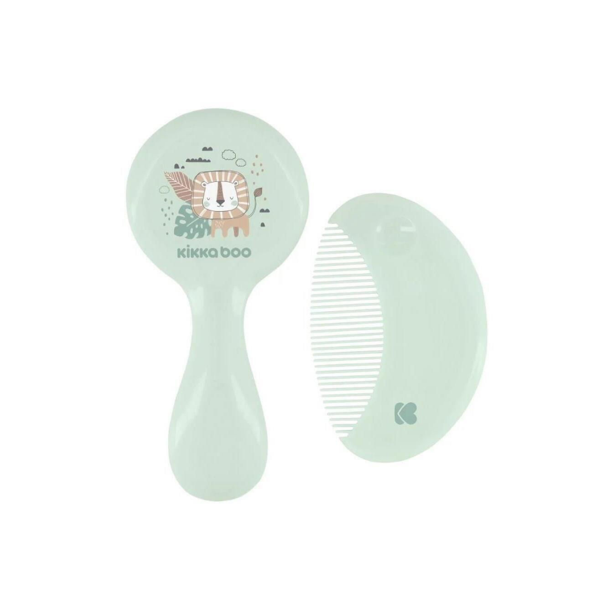 Щётка и расчёска KikkaBoo Savanna Mint натуральная щетина для малыша