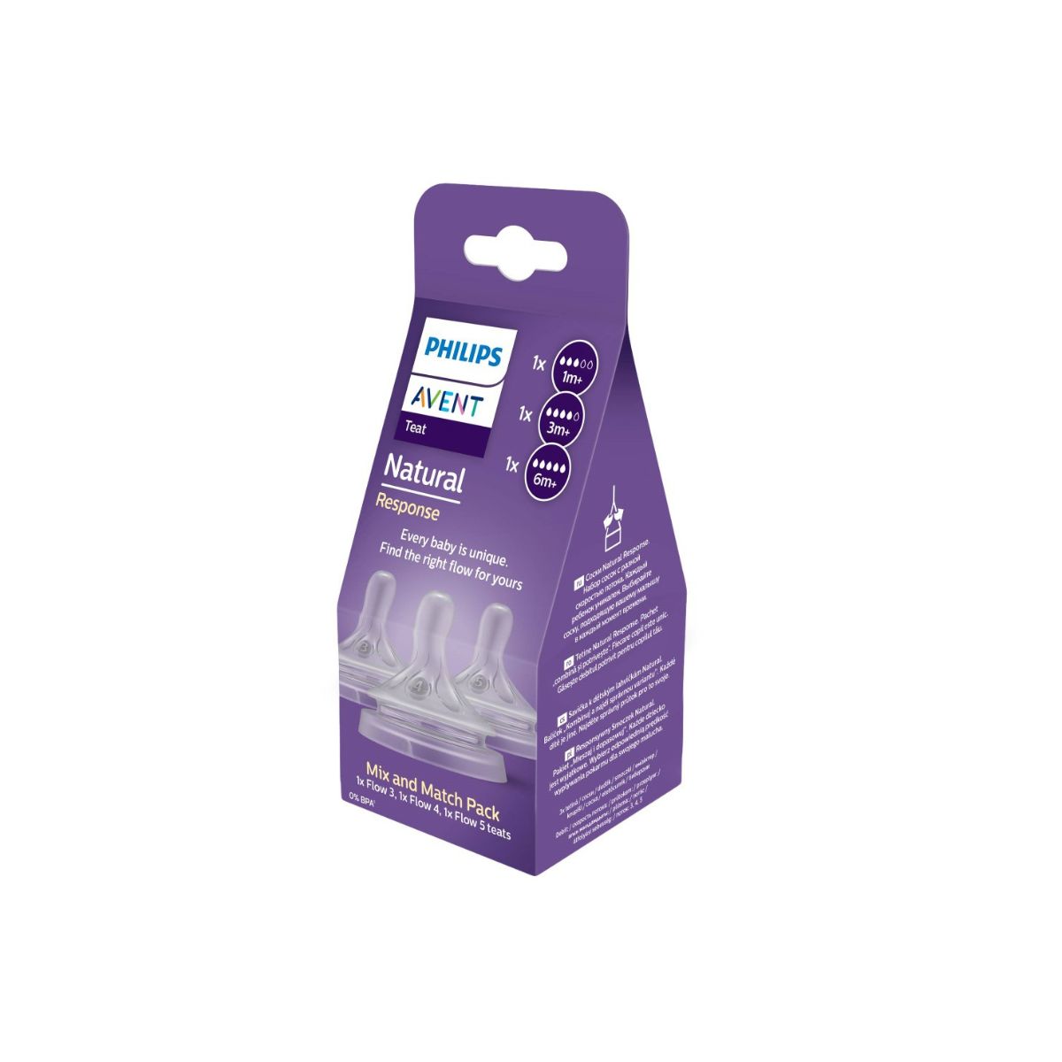 Набор сменных сосок Philips Avent Natural Response 3 шт для бутылочек