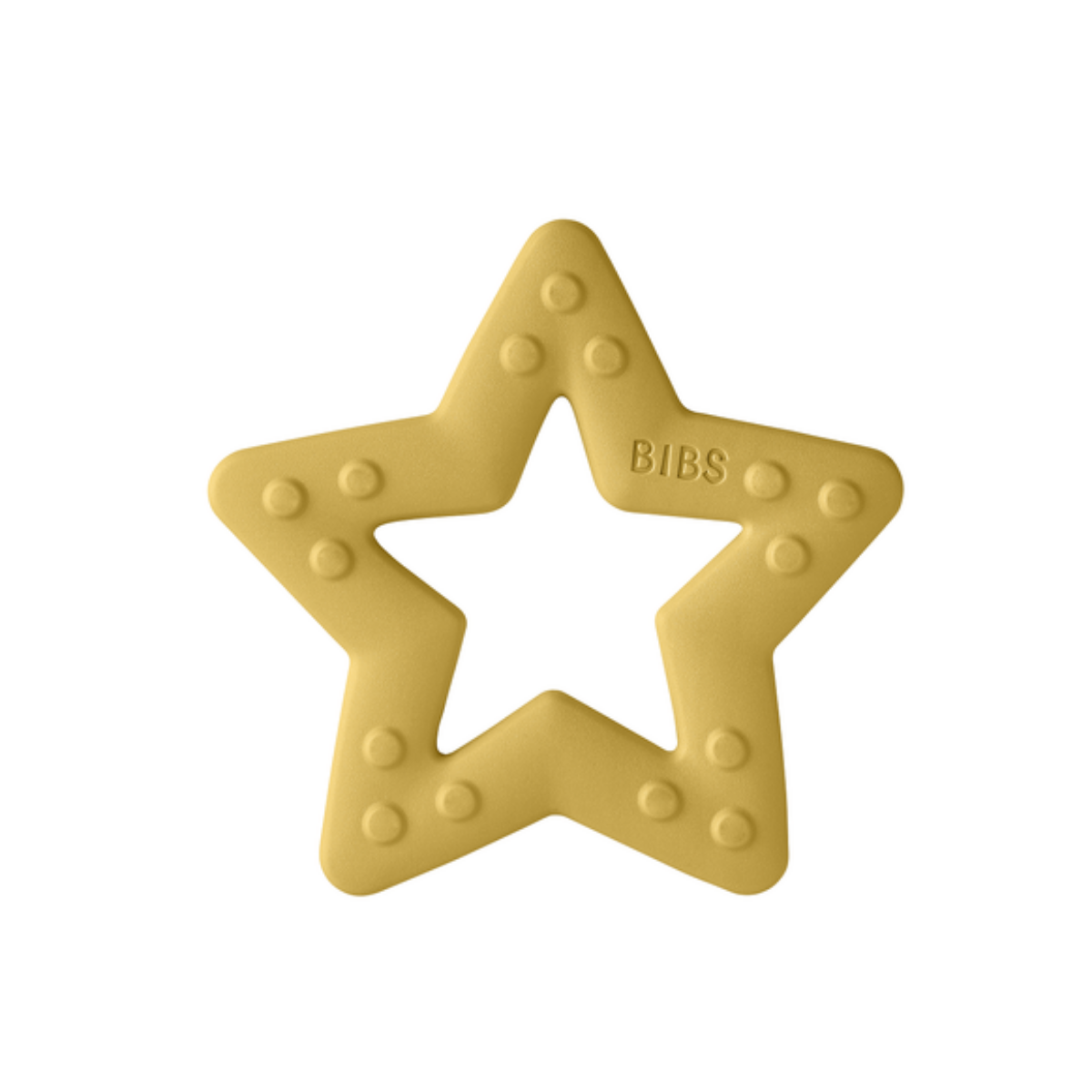 Прорезыватель BIBS Mustard Five Star силиконовый для малышей 3-12 месяцев