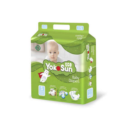 Подгузники YokoSun Eco S размер 3-6 кг дышащие 70 шт