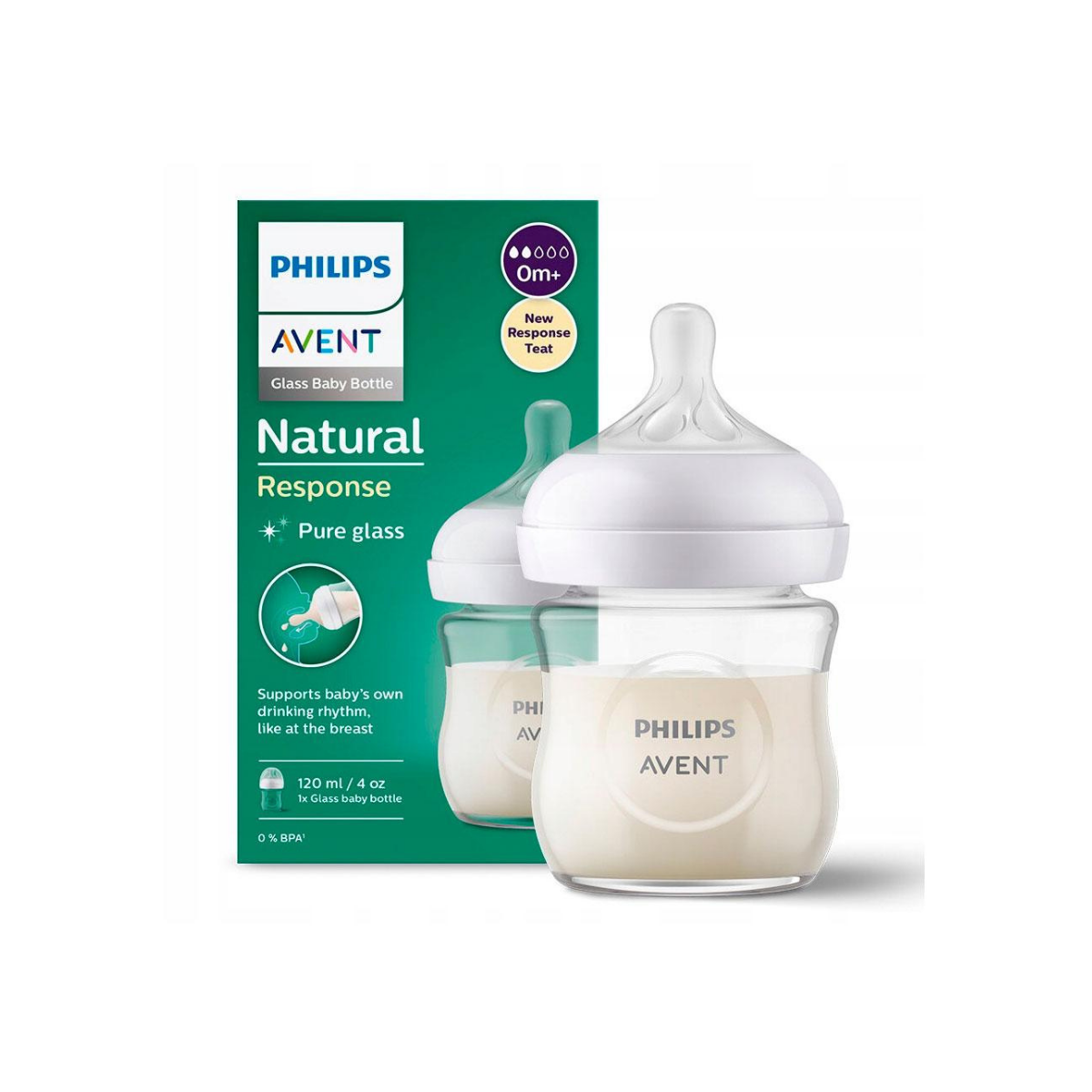 Philips Avent стеклянная бутылочка 120 мл набор для кормления