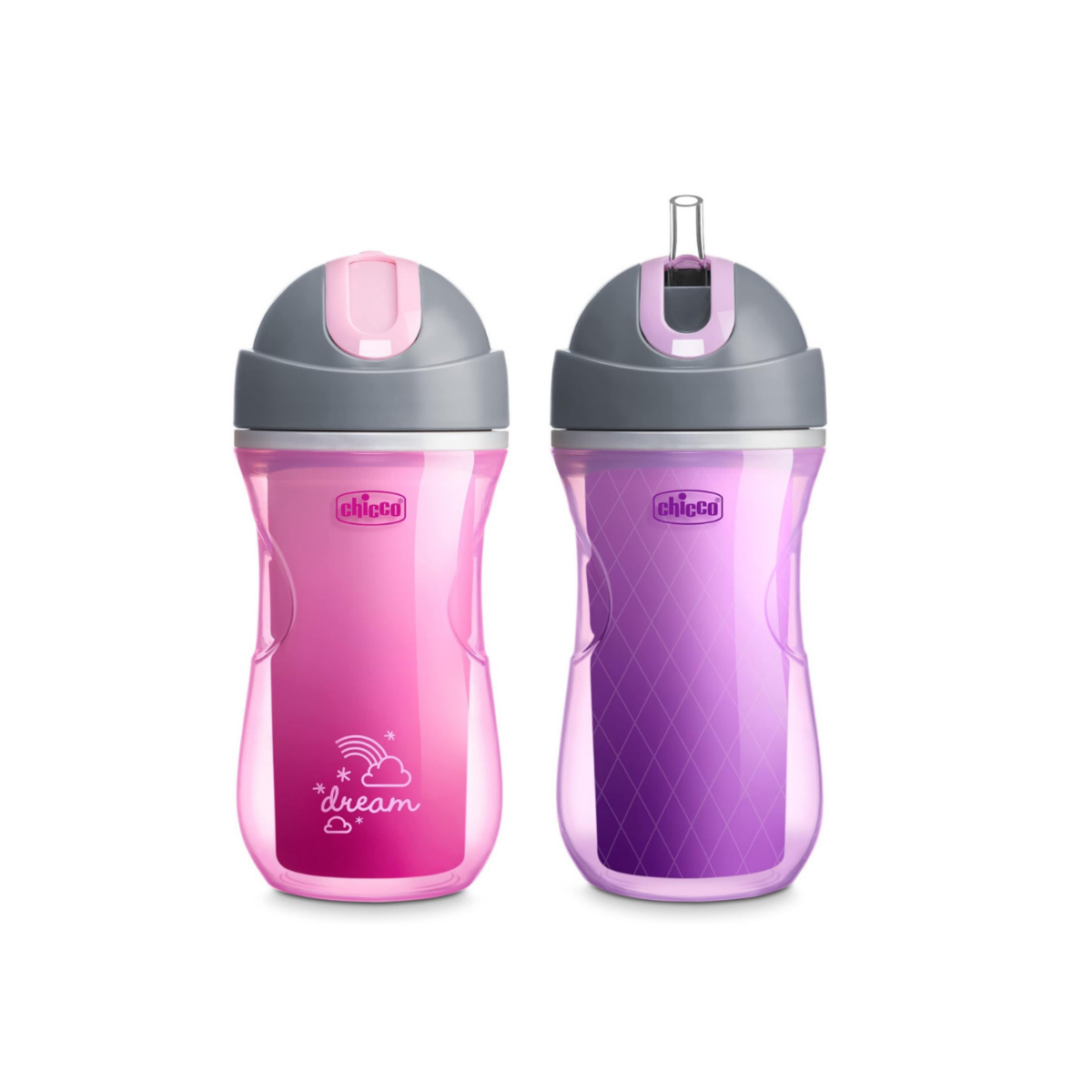 Поильник Chicco Flip-Top Straw Cup с трубочкой 266 мл от 12 месяцев