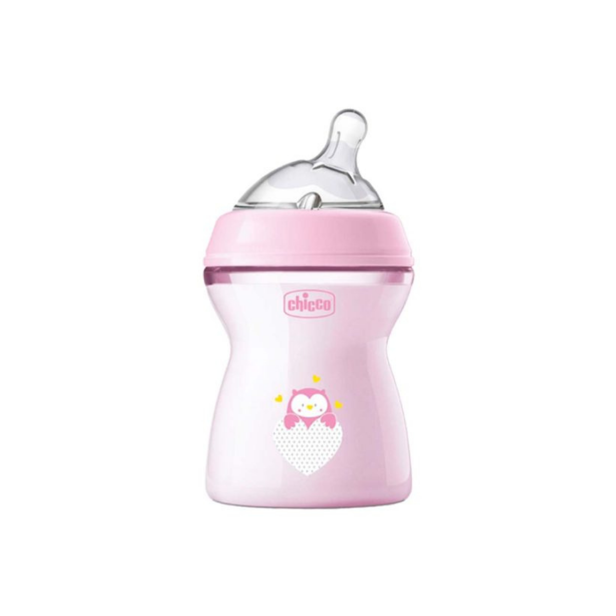 Бутылочка Chicco Natural Feeling 250 мл розовая средний поток 2м+