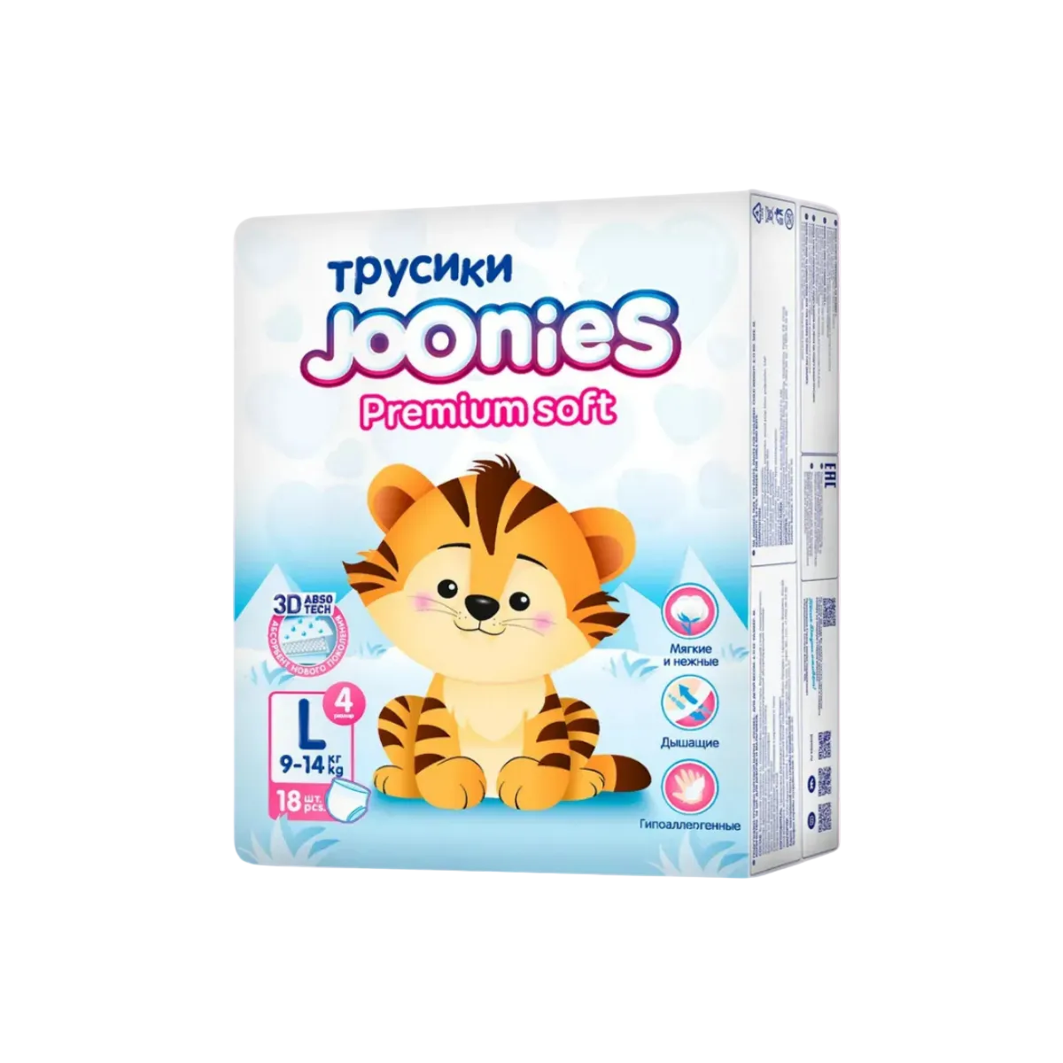 Трусики JOONIES Premium Soft размер L (9-14 кг) 18 шт