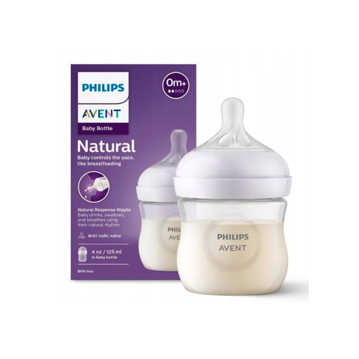 Бутылочка Philips Avent Natural Response 125 мл с соской для новорождённых