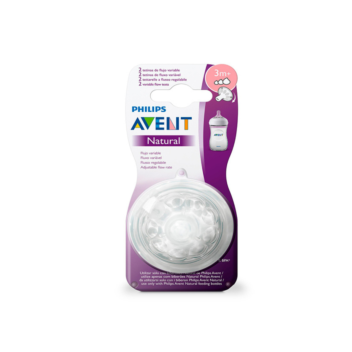 Philips Avent Natural соска 3+ для густых смесей и пюре