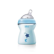 Бутылочка Chicco Natural Feeling 250 мл средний поток голубая 2м+