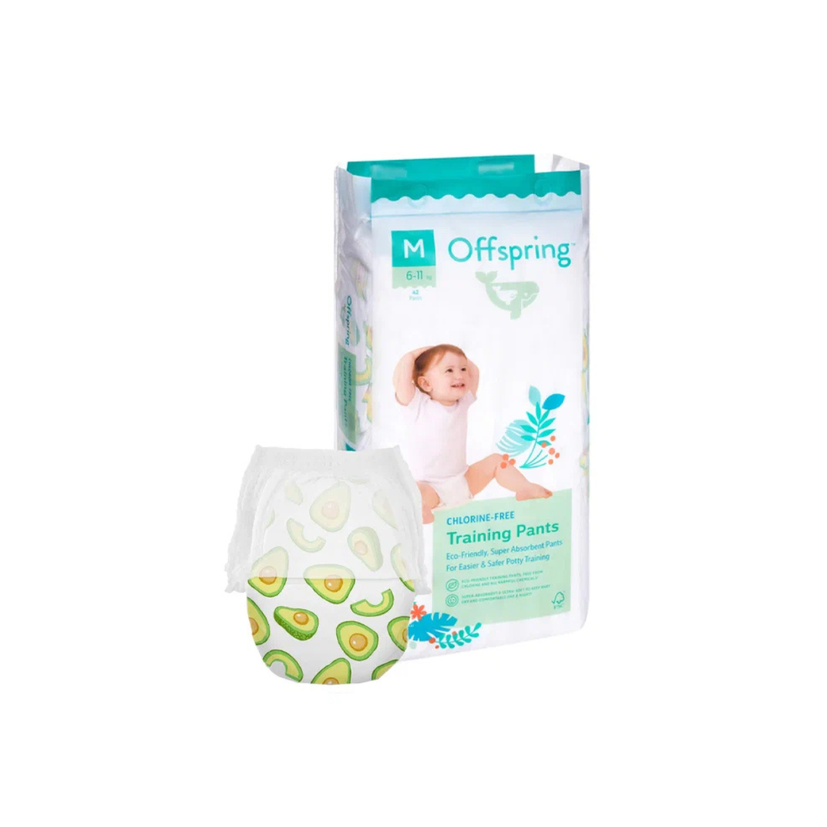 Offspring трусики-подгузники размер M 6-11 кг 42 шт Авокадо