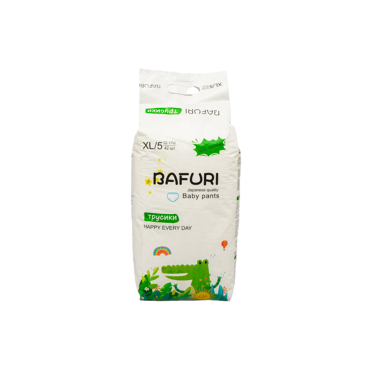 Bafuri 5 трусики-подгузники XL (12-17 кг) 42 шт для активных малышей