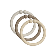 BIBS Loops кольца для игрушек 12 шт бежево-коричневые