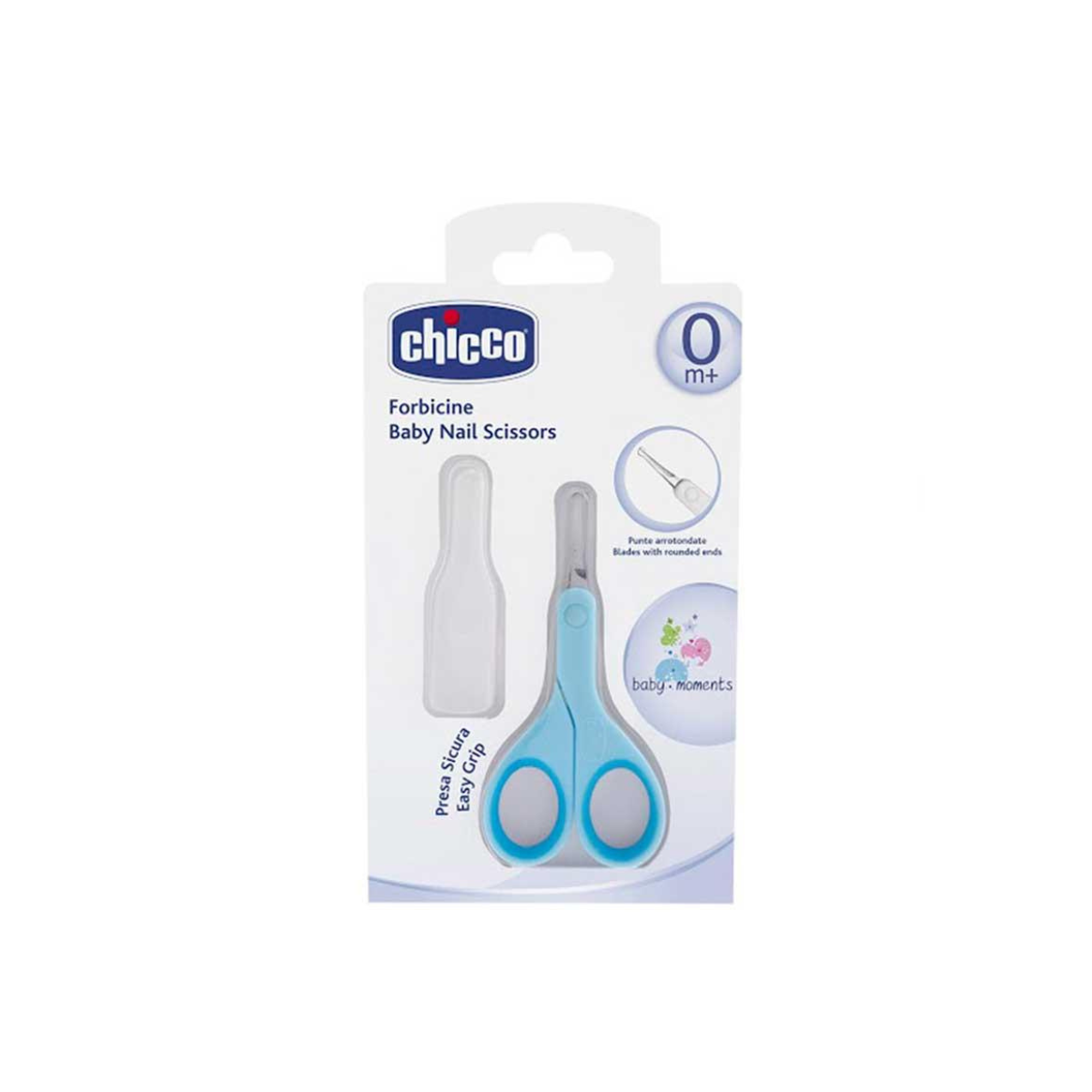 Ножницы Chicco голубые для ногтей новорождённых 0м+