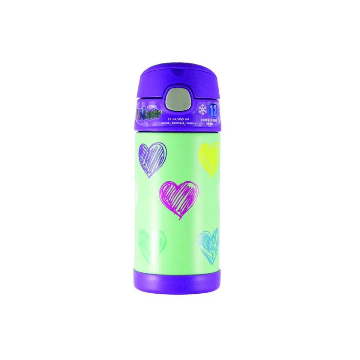 Thermos вакуумный 355 мл стальной с дизайном для детей