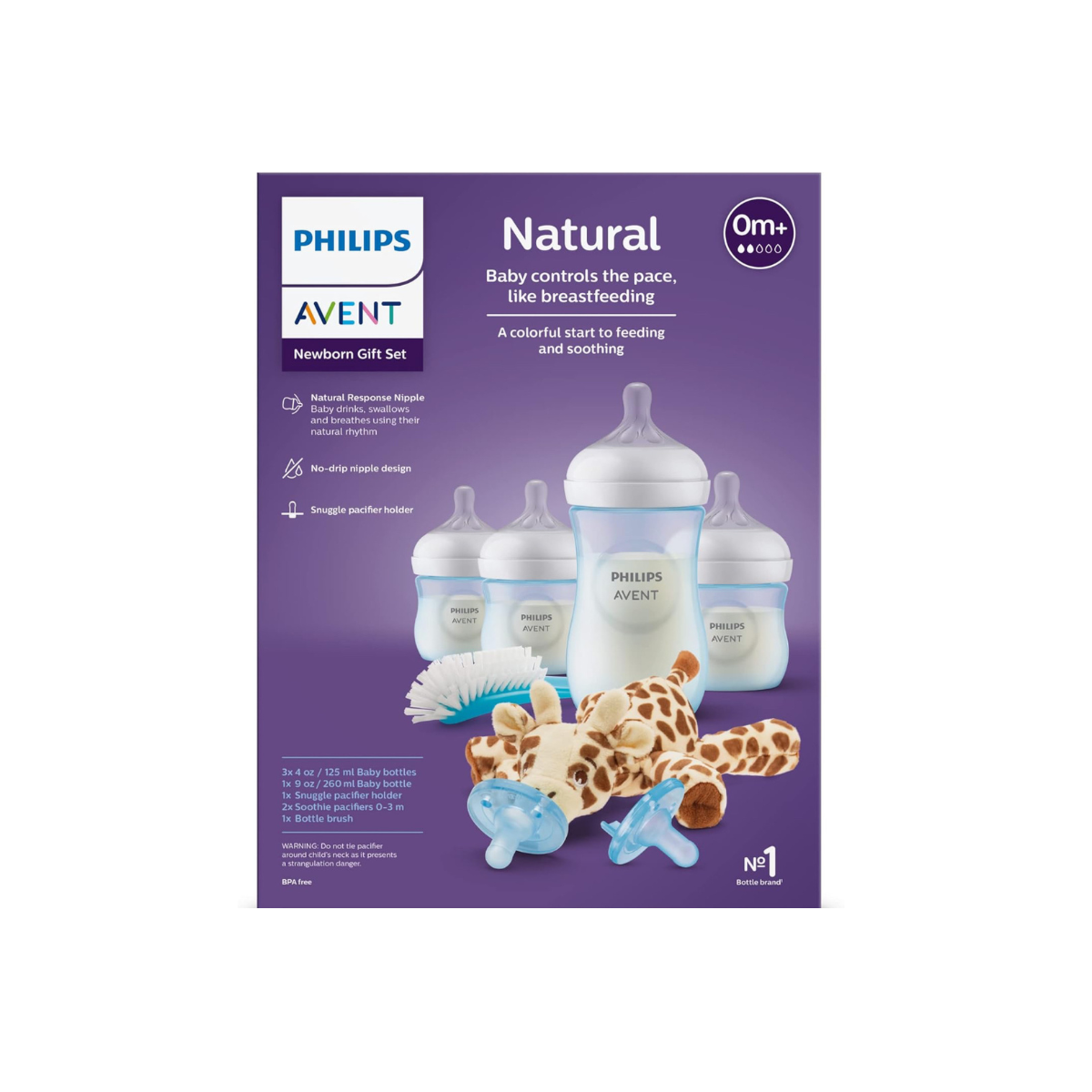 Подарочный набор Philips Avent Natural для новорождённых с бутылочками и пустышками