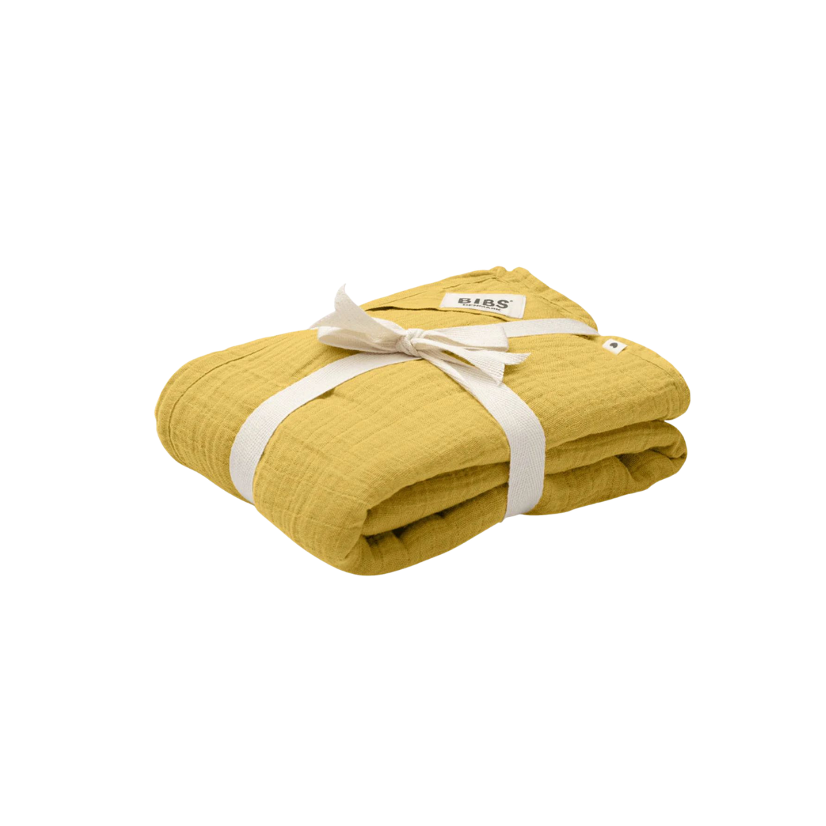 Муслиновая пелёнка BIBS 120х120 см горчичная для новорождённых