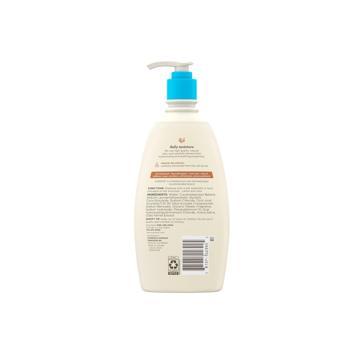 Гель-шampунь Aveeno Baby Daily Moisture 236 мл с овсяным экстрактом