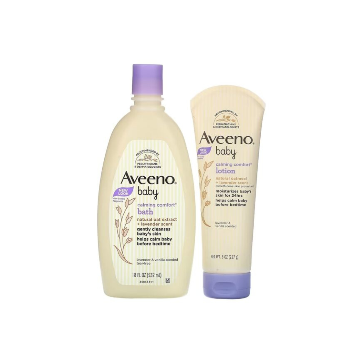 Aveeno Baby успокаивающий набор для ванны и лосьон с лавандой